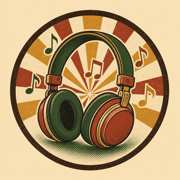 Silent disco headphones badge